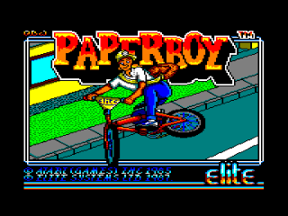 Paperboy title screen for Amstrad CPC